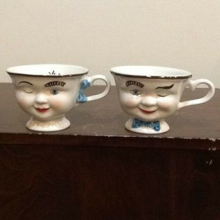 2 Baileys Irish Cream His & Hers Winking Face Coffee Cups