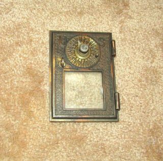 Early 1896 U.  S.  Post Office Mailbox Cabinet Front Door Us Bank Brass