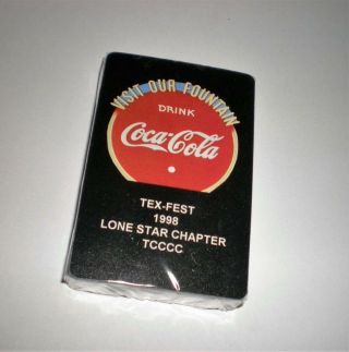 Never Opened Coca Cola " 1998 Texfest " Tcccc Coke Deck Of Playing Cards
