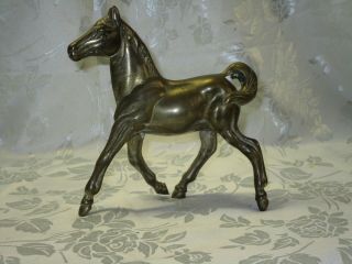Vintage Brass Horse Metal Figurine Statue,  Topper For Clock?