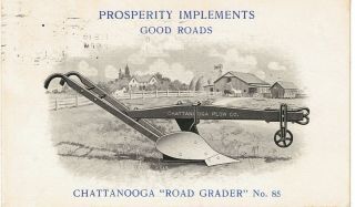 1910 Chattanooga Plow Postcard Chattanooga,  Tn Tenn Tennessee Road Grader