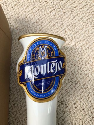 Montejo Cerveza 12” White Beer Tap Handle Bar Import Mexico Brewery
