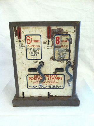 Vintage Antique U.  S.  Postage Stamp Machine Co.  Vending Machine 8 & 6 Cent