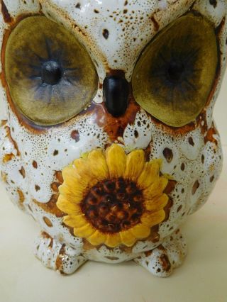 Vintage OWL with Sunflower Ceramic LAMP or NIGHT LIGHT Adorable 2