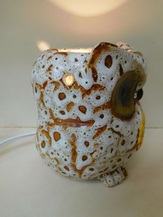 Vintage OWL with Sunflower Ceramic LAMP or NIGHT LIGHT Adorable 4