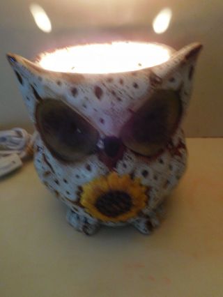 Vintage OWL with Sunflower Ceramic LAMP or NIGHT LIGHT Adorable 5