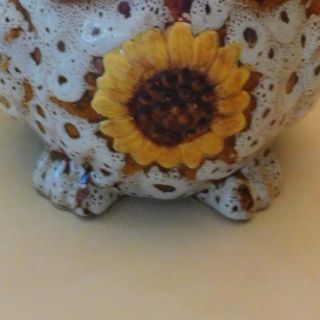 Vintage OWL with Sunflower Ceramic LAMP or NIGHT LIGHT Adorable 6