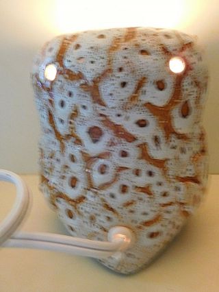 Vintage OWL with Sunflower Ceramic LAMP or NIGHT LIGHT Adorable 7