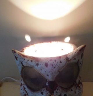 Vintage OWL with Sunflower Ceramic LAMP or NIGHT LIGHT Adorable 8