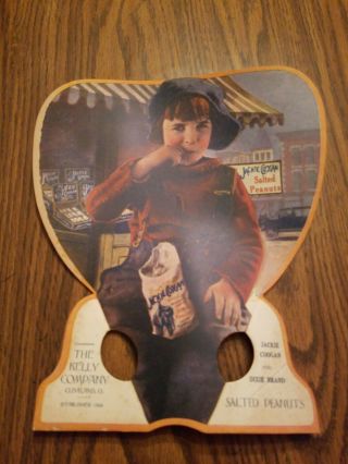 Jackie Coogan Salted Peanuts Advertising Cardboard - Kelly Company Cleveland Oh