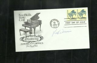 United States Fdc First Day Cover With Fats Domino Autograph Piano 8.  4 Cent 1978