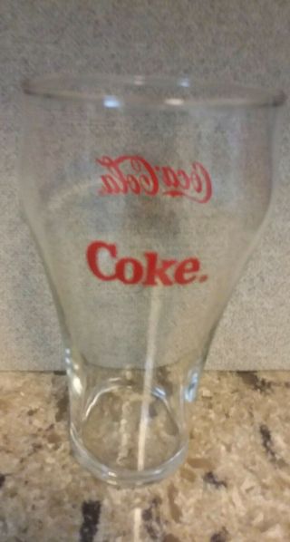 Vintage Glass With Red Letters Coca Cola Pitcher And 4 Glass Set