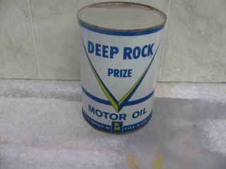 Deep Rock Prize Motor Oil One Quart Metal Oil Can