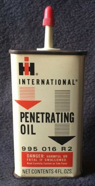 Vintage International Harvester Penetrating Oil Can 4 Fl Ounces Advertising