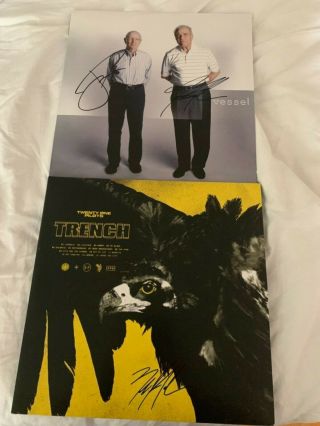 Twenty One Pilots Dual Signed Vessel Clear Lp And Trench Vinyl Cover Set Rare