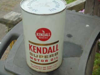 Vintage Kendall Quart Can Oil,  Full.