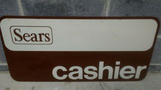 1970 ' s Sears ceiling sign CASHIER Extremely Rare 5