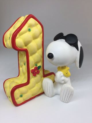 Peanuts Snoopy & Woodstock Number One 1 Figurine Or Cake Topper