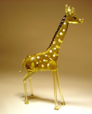 Blown Glass " Murano " Art Figurine Wild Animal Standing Giraffe