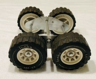 1970’s/1980’s Tonka Xr - 101 Floating Tandem Axle Assembly Plastic Wheels Tires