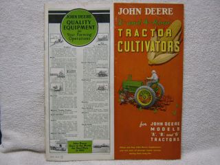 Antique 1939 John Deere Tractor Co Cultivators Brochure