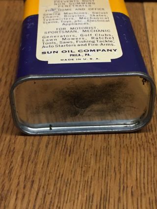 1937 SUNOCO SUN OIL Household Oil Can - Old Vintage 4 Oz Handy Oiler Tin w/ Cap 4