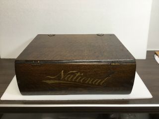 Antique Oak National Cash Register Company Filing Case File Box