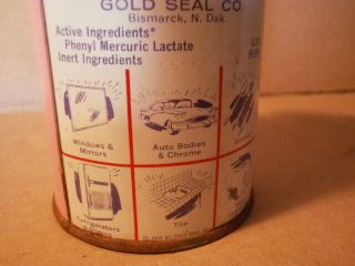 Vintage - Gold Seal Glass Wax - Pink 13 oz.  TIN - advertisement empty tin can 4