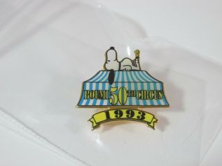 Snoopy Peanuts Charlie Brown Boumi Circus 50th Ann Rare Lapel Pin Jewelry 1993