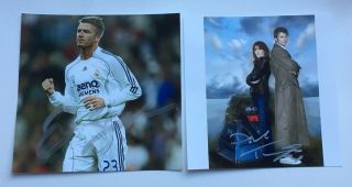 David Beckham & David Tennant Hand Signed Photos - Autographs - Offers Welcome
