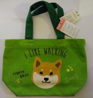 Shiba Inu Dog Small Green Tote Bag/purse Wasabi Brand