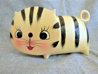 Cat Bank Rare Vintage Ceramic Piggy Bank Japan Exc Cond