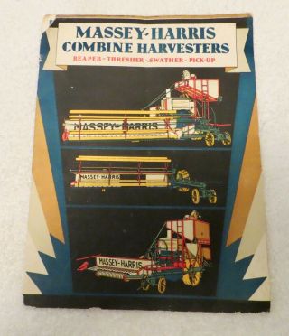 Rare Vtg.  1910 Massey - Harris Combine Harvesters Brochure Art Deco Graphics