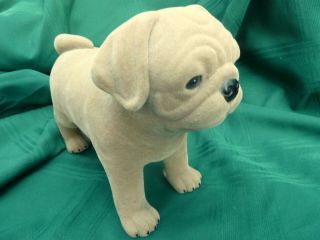 Rare Vtg Shar - Pei?/pug? Puppy Dog 11.  5 " Flocked Rubber Stuffed Animal Plush Toy