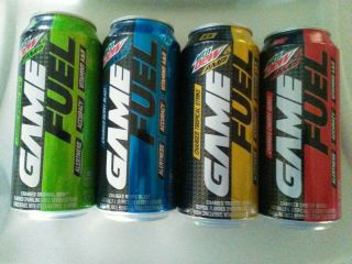 4 Full 16oz Mountain Dew Amp Game Fuel Cans With Tabs