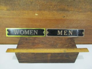 Vintage Antique women MEN Brass Copper Signs Restroom Bathroom Gas Station old 2