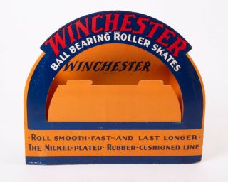 Vintage Winchester Store Cardboard Display Sign Stand Roller Skates 16 " Wide