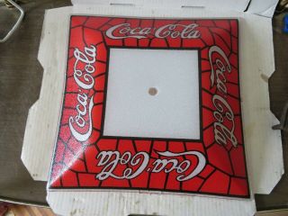 Vintage Coca Cola 13 1/2 " Ceiling Light Square Pebble Shade Pre - Owned