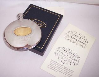 Vintage Dalvey Pocket Hip Flask 2.  5 Floz 75ml - Boxed & Engraved