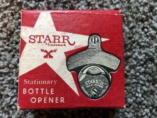Starr X Vtg Pepsi Cola Stationary Bottle Opener With Box And Screws Nos