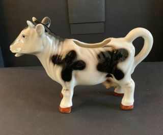 Vintage Cow Bull Pitcher Creamer Japan Ceramic White Black