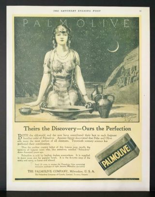1919 Palmolive Fragrant Beauty Soap Ancient Egypt Hottinger Art Print Ad