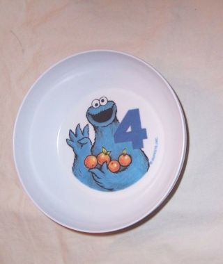 Cookie Monster Sesame Street Muppet Plastic Bowl " 4 " Peter Pan Ind.  Newark,  N.  J.