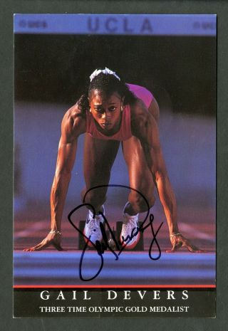 Gail Devers 3 - Time Olympic Gold Medalist Signed 5 X 7 Photo Print - Ex Cond