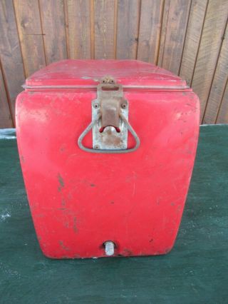 VINTAGE 1950s Red COCA COLA Cooler Chest w/ Lid Drink Soda Great for Decoration 6