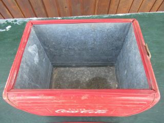 VINTAGE 1950s Red COCA COLA Cooler Chest w/ Lid Drink Soda Great for Decoration 7