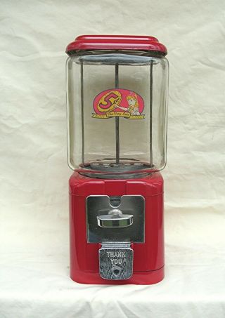 Oak Acorn 5 Cent Peanut Or Candy Glass Globe Vending Machine