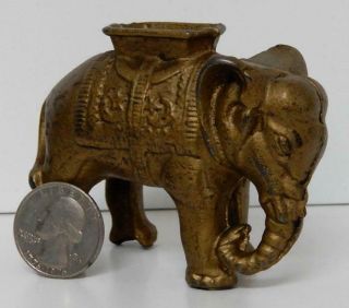 1900’s Smallest Cast Iron Elephant Still Bank - - 3 1/4”