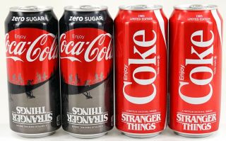1985 Limited Edition Stranger Things Coca - Cola & Upside Down Coke Zero Cans