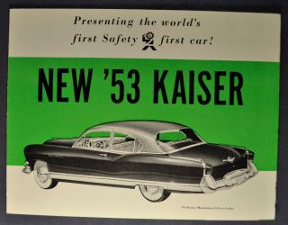 1953 Kaiser Sales Brochure Folder Deluxe Manhattan 53